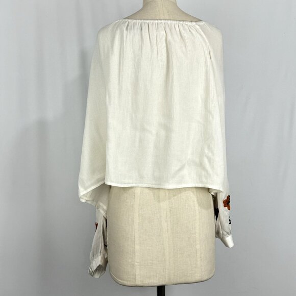Lovers + Friends Womens White Floral Embroidered Off Shoulder Blouse Top Size L - Picture 2 of 10